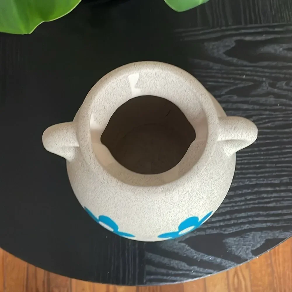 Eccolo large blue flowers handle vase plant pot table top decor house decoration